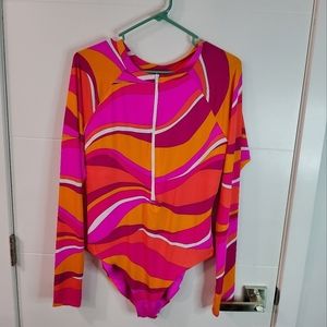 Trina Turk Half Zip Long Sleeve Paddlesuit Size XL